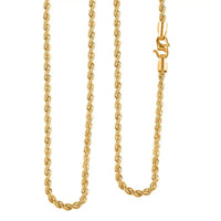 20K Yellow Gold Rope Chain Necklace, 20 K Yellow Gold Necklace, Rope Necklace, 22 Inch Chain Necklace, Gold Jewelry 3 Grams