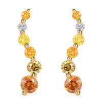 14K Yellow Gold Multi Diamond SI Stud Earrings 1.25 ctw