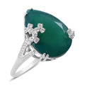 Verde Onyx and White Zircon Split Shank Ring in Platinum Over Sterling Silver 11.80 ctw - Sticky add to cart bar