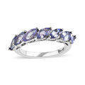 Tanzanite Half Eternity Band Ring in Platinum Over Sterling Silver (Size 10.0) 1.75 ctw - Sticky add to cart bar
