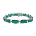Verde Onyx Bracelet in Platinum Over Sterling Silver (6.50 In) 33.50 ctw - Sticky add to cart bar