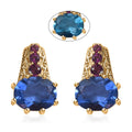 Color Change Fluorite and Orissa Rhodolite Garnet Earrings in Vermeil Yellow Gold Over Sterling Silver 8.40 ctw - Sticky add to cart bar