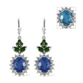 Color Change Fluorite and Multi Gemstone Sunburst Earrings in Platinum Over Sterling Silver 12.15 ctw - Sticky add to cart bar