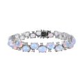 Premium Ethiopian Welo Opal and Moissanite Bracelet in Platinum Over Sterling Silver (6.50 In) 16.25 ctw - Sticky add to cart bar