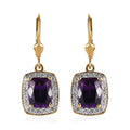TLV Premium Moroccan Amethyst, White Zircon Lever Back Earrings in Vermeil YG Over Sterling Silver 5.10 ctw - Sticky add to cart bar
