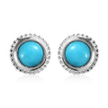Sleeping Beauty Turquoise Solitaire Stud Earrings in Sterling Silver 1.00 ctw - Sticky add to cart bar