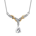 Moissanite Necklace 18 Inches in Vermeil YG and Platinum Over Sterling Silver 1.25 ctw - Sticky add to cart bar