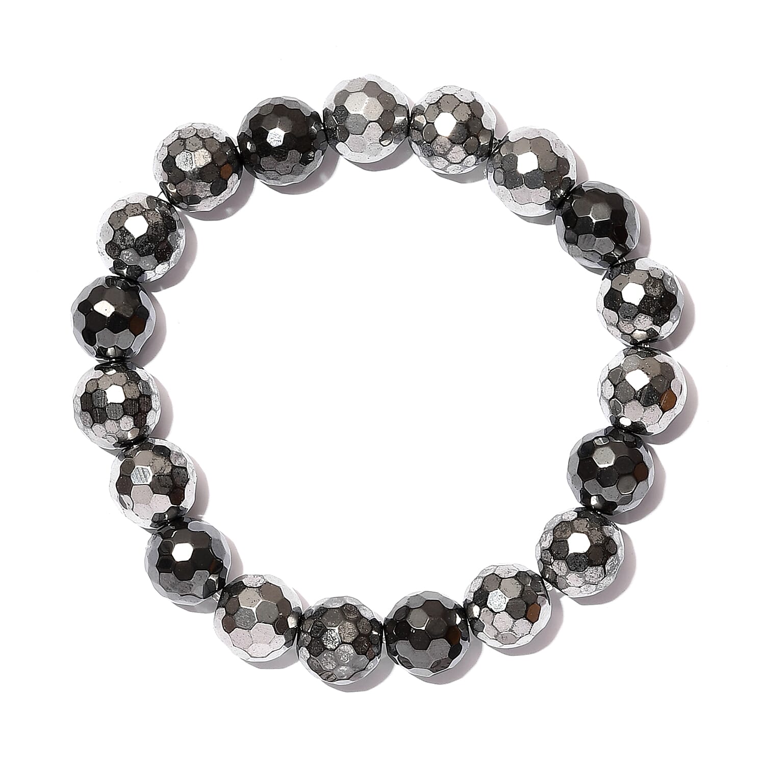 Hematite Beaded Stretch Bracelet 362.25 ctw