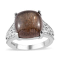Golden Sheen Moonstone Solitaire Ring in Stainless Steel 7.15 ctw - Sticky add to cart bar