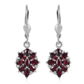 Anthill Garnet and White Zircon Lever Back Earrings in Platinum Over Sterling Silver 1.80 ctw - Sticky add to cart bar