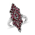 Premium Anthill Garnet Elongated Ring in Platinum Over Sterling Silver 2.60 ctw - Sticky add to cart bar