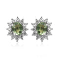 Tanzanian Natural Green Apatite and White Zircon Jacket Earrings in Platinum Over Sterling Silver 1.20 ctw - Sticky add to cart bar