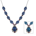 D'Joy Color Change Fluorite (IR) and Orissa Rhodolite Garnet Necklace 18-20 Inches in Vermeil Yellow Gold and Platinum Over Sterling Silver 16.65 ctw - Sticky add to cart bar