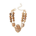 TLV Red Agate Two Row Beaded Bracelet in Goldtone (7-9In) 118.00 ctw - Sticky add to cart bar