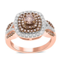 Diamond Ring in Vermeil Rose Gold Over Sterling Silver (Size 10.0) 1.00 ctw