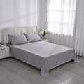 Set of 4 Light Grey Color Aloe Additive Sheets - Queen (Microfiber) - Sticky add to cart bar