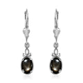 Bankacha Natural Black Star Sapphire Lever Back Earrings in Platinum Over Sterling Silver 2.50 ctw - Sticky add to cart bar