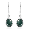 African Malachite Earrings in Platinum Over Sterling Silver 5.60 ctw - Sticky add to cart bar