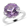 Rose De France Amethyst Solitaire Ring in Platinum Over Sterling Silver 6.00 ctw - Sticky add to cart bar