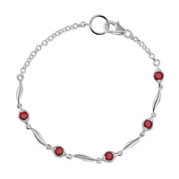 Tanzanite Station Bracelet in Sterling Silver (7.25 In) 0.90 ctw