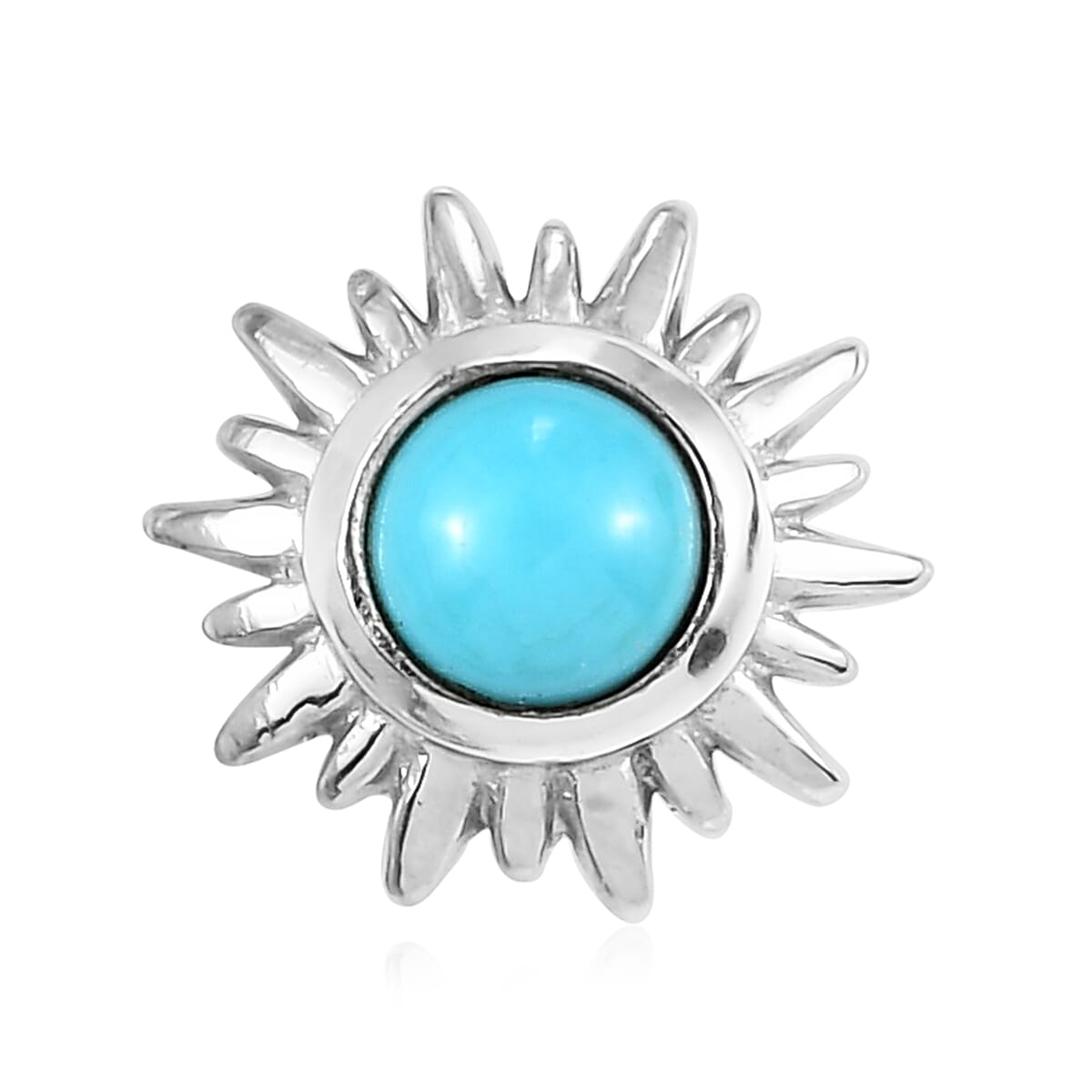 Sleeping Beauty Turquoise Charm in Platinum Over Sterling Silver 0.25 ctw