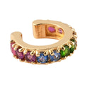 Multi Gemstone Open Band Rainbow Ear Cuff in Vermeil Yellow Gold Over Sterling Silver 1.65 ctw - Sticky add to cart bar