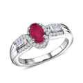 African Ruby and White Zircon 1.25 ctw Ring in Platinum Over Sterling Silver (Size 5.5) - Sticky add to cart bar