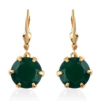 Verde Onyx Lever Back Earrings in Vermeil Yellow Gold Over Sterling Silver 8.00 ctw