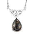 Matrix Silver Shungite Drop Necklace 18 Inches in Sterling Silver 3.90 ctw - Sticky add to cart bar