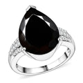 Elite Shungite and White Zircon 5.35 ctw Ring in Platinum Over Sterling Silver (Size 5.5) - Sticky add to cart bar