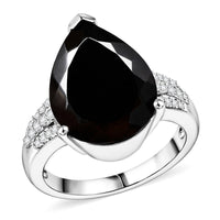 Elite Shungite and White Zircon 5.35 ctw Ring in Platinum Over Sterling Silver (Size 5.5)