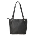 New Age Black Genuine Leather Shoulder Bag (11"x5"x10.5") - Sticky add to cart bar
