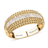 14K Yellow Gold Natural Yellow and White Diamond (SI) Ring (Size 10.0) 1.00 ctw
