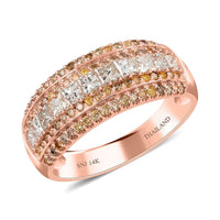 14K Yellow Gold Natural Yellow and White Diamond (SI) Ring (Size 10.0) 1.00 ctw