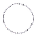 Black Rutilated Quartz Beaded Necklace 20 Inches in Rhodium Over Sterling Silver 220.00 ctw - Sticky add to cart bar