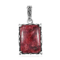 D'Joy Artisan Crafted Norwegian Thulite Solitaire Pendant in Sterling Silver 19.00 ctw - Sticky add to cart bar