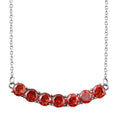 Simulated Orange Diamond Necklace (18 Inches) in Stainless Steel 9.65 ctw - Sticky add to cart bar