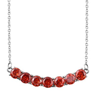 Simulated Orange Diamond Necklace (18 Inches) in Stainless Steel 9.65 ctw