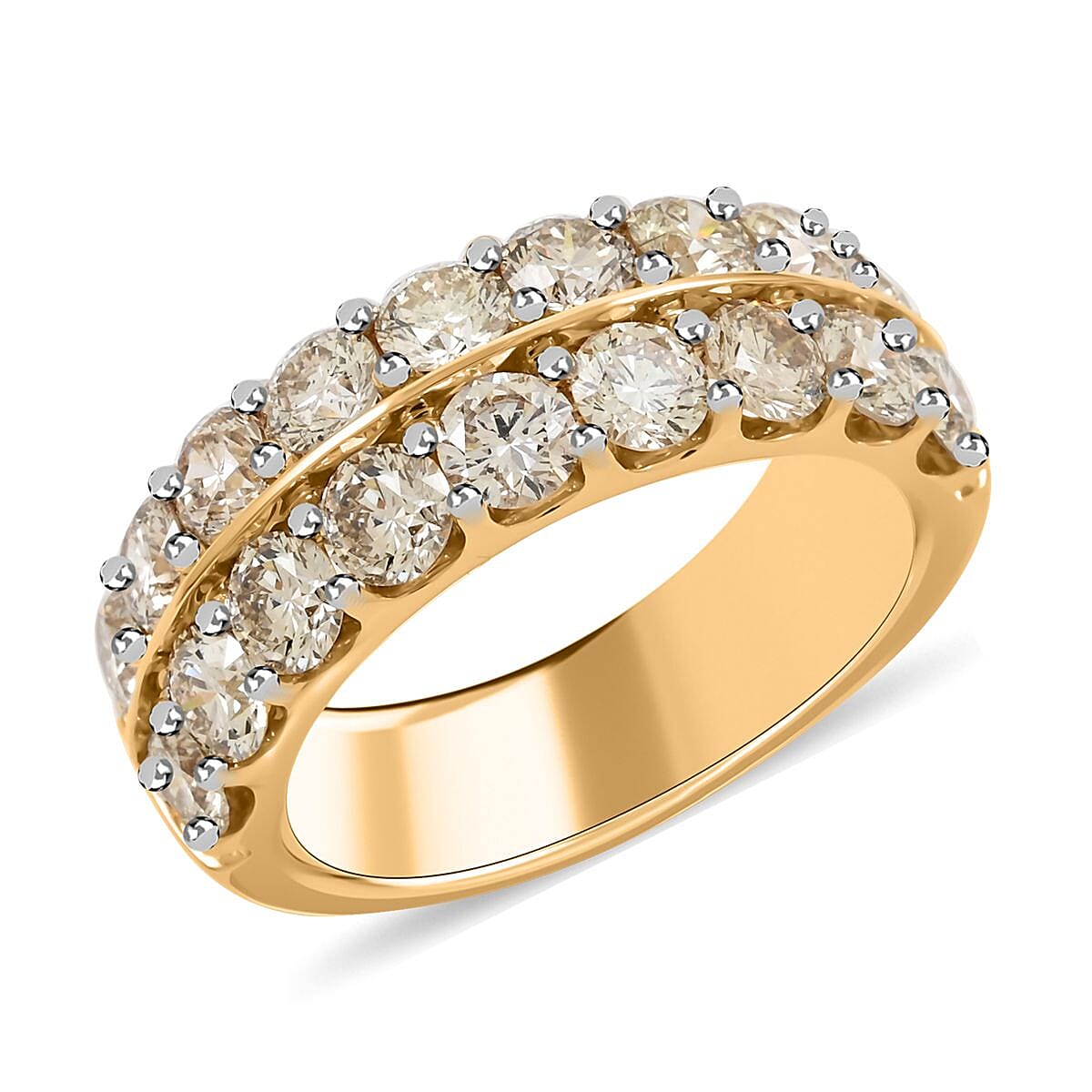 14K Yellow Gold Diamond G-H I2 Ring (Size 10.0) 8.65 Grams 3.00 ctw (Del. in 15-20 Days)