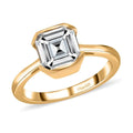 Asscher Cut Moissanite Solitaire Ring in Vermeil Yellow Gold Over Sterling Silver 1.85 ctw - Sticky add to cart bar