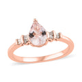Pink Morganite and Diamond Ring in Vermeil Rose Gold Over Sterling Silver 1.15 ctw - Sticky add to cart bar