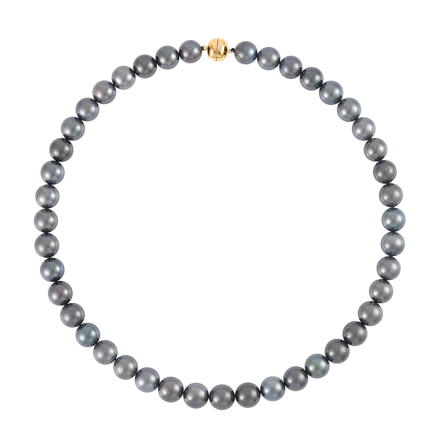 14K Yellow Gold Tahitian Cultured Pearl Necklace 18 Inches