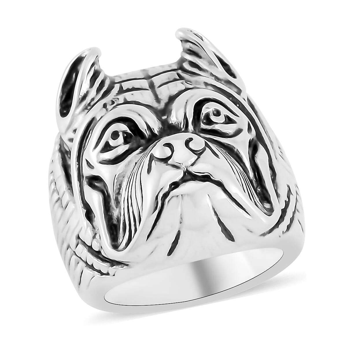 Leopard Head Men's Ring in Stainless Steel (Size 10.0)