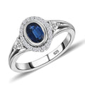 Kashmir Kyanite and White Zircon 2.10 ctw Ring in Platinum Over Sterling Silver (Size 10.0) - Sticky add to cart bar