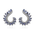 D'Joy Tanzanite and White Zircon Climber Earrings in Platinum Over Sterling Silver 2.50 ctw - Sticky add to cart bar