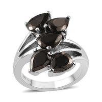 Elite Shungite 5 Stone Ring in Stainless Steel 2.10 ctw