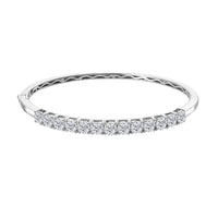 Moissanite Bangle Bracelet in Platinum Over Sterling Silver (7.25 In) 5.60 ctw