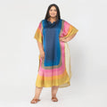 Tamsy Blue and Pink Printed Kaftan - One Size Fits Most - Sticky add to cart bar