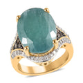 Grandidierite, Natural Champagne and White Diamond Ring in Vermeil Yellow Gold Over Sterling Silver 10.25 ctw - Sticky add to cart bar