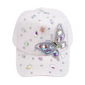 Resin Crystal Big Butterfly Cap - White - Sticky add to cart bar